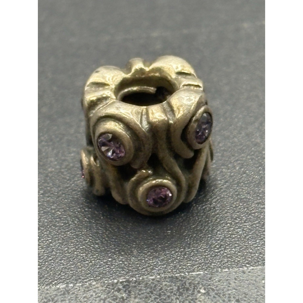 Pandora Sterling Silver Ocean Wave Purple Cubic Zirconia Charm ALE D15